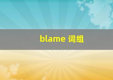 blame 词组